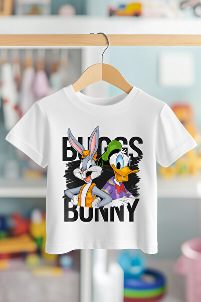 BookOrBook Tricou pentru copii Bugs Bunny și Dafy Art 100% bumbac de calitate...