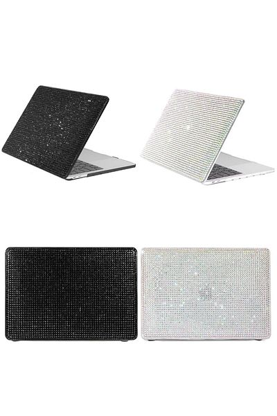 REDz Accessories Diamond Case, With Rhinestones, Compatible With Macbook Touchbar Air 13", Shiny Design, Black