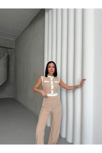fhk atelier Zero Sleeve Stripe Bottom Top Set