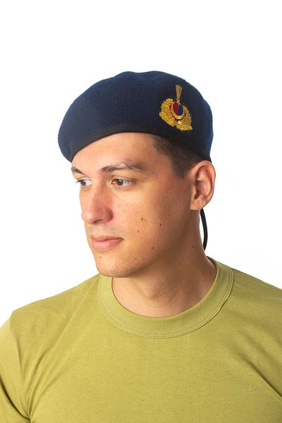 İZMİR ASKERİ MALZEME Gendarmerie Asayis Navy Blue Colored Cockade Officer Side Beret