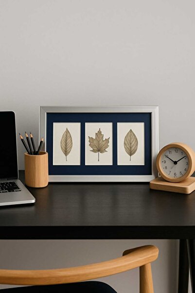 Tuğra Sanat Galerisi 3'lü Fotoğraf Çerçevesi Camlı 10x15 Kolaj Gümüş Çerçevel...