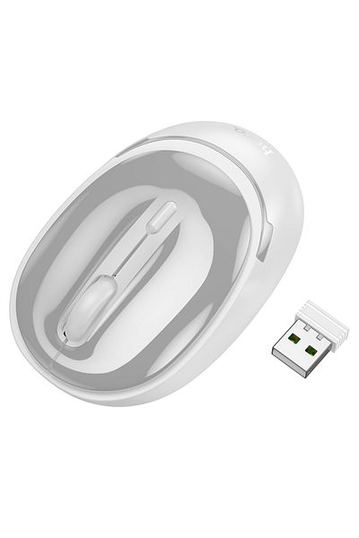 REDz Accessories Hoco GM34 Mouse, Dual 2.4G and Bluetooth Connection, Adjustable DPI, Business Mouse, White