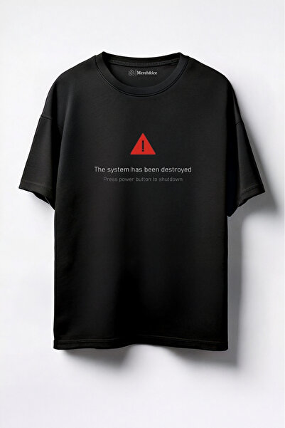 Merch&ice Sistem je uništen Štampano Unisex Oversize kroj T-shirt