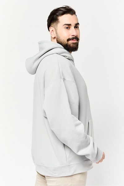 Originals by Brooklyn Cloth Men Hooded Embroidered Logo Long Sleeve Sweatshirts, Grey