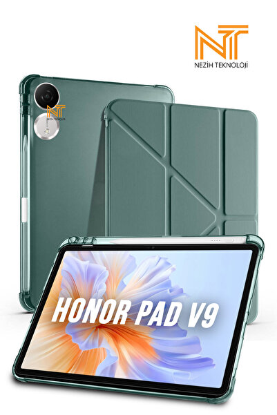 Nezih Case Honor Pad V9 Uyumlu Tri-Folding Kalem Bölmeli Uyku Modlu Akıllı Kılıf