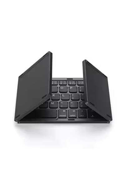 REDz Accessories Μίνι τριπλό πληκτρολόγιο, Bluetooth, έξυπνη επιφάνεια αφής, διάρκεια ζωής μπαταρίας 48 ωρών, λεπτό και πτυσσόμενο, μαύρο
