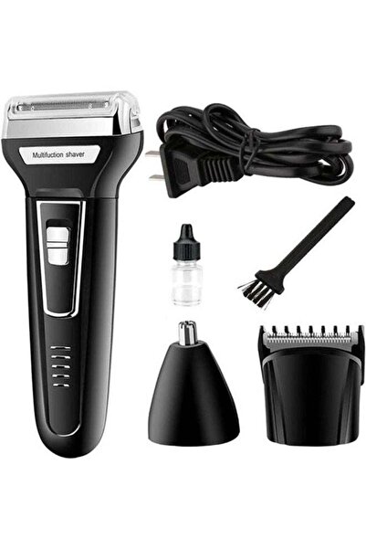 Kemei Km-6558 ماكينة حلاقة الشعر الكهربائية 3 في 1 باللون الأسود