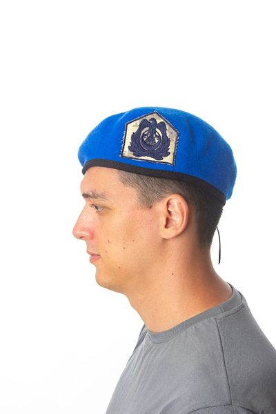 İZMİR ASKERİ MALZEME Air Force Officer Blue Colored Cockade Airman Blue Beret