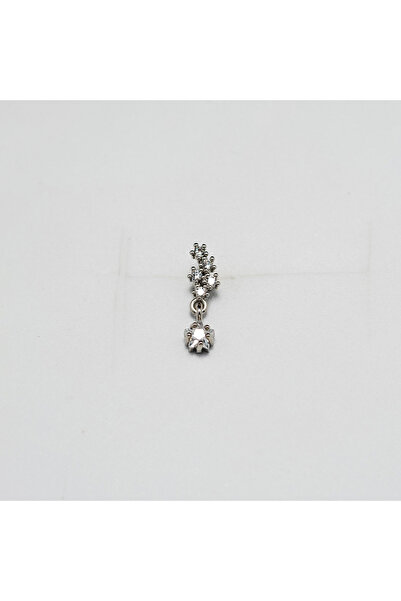 Piercing by Sever Çiçek Yaprak Sallantılı Çelik Piercing. Gümüş/Silver Renkli...