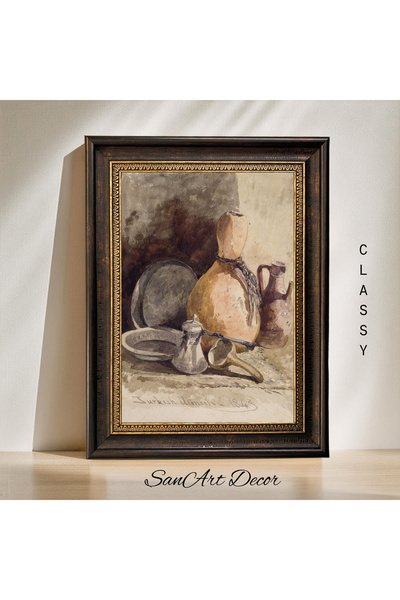 Sanart Çerçeveli Vintage Tablo, Yağlı Boya Tablosu, Çerçeveli Tablo, Sanatsal...