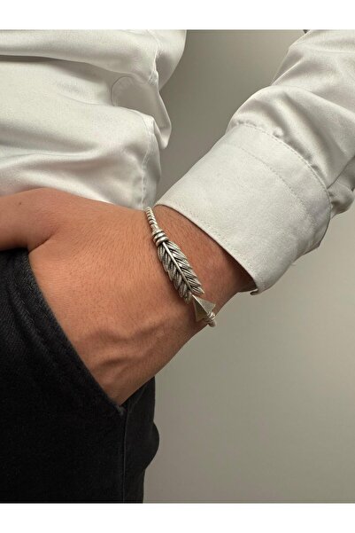 Butik Paslanmaz Çelik Özel El İşlemeciliği Ok Erkek Bilekliği