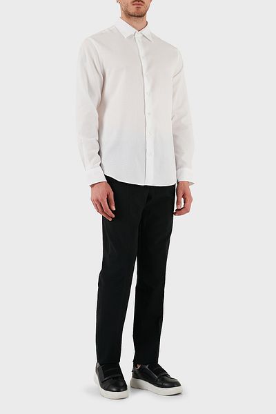 Emporio Armani Wool Blended Regular Fit Normal Waist Straight Leg Pants Men's Pants Em000464 Te1233