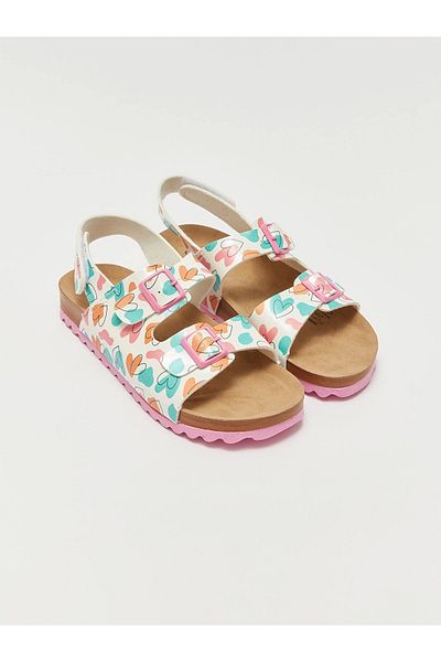 LC Waikiki Lcw Steps White Printed Girls Sandals