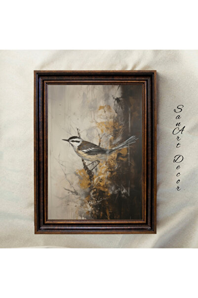 Sanart Vintage ζωγραφική με κορνίζα, ελαιογραφία, ζωγραφική με κορνίζα, καλλιτεχνική διακόσμηση, ζωγραφική πουλιών