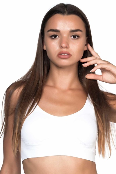 Beruflic Under Moda White Mi Emay 4021 Padded Thick Strap Bustier