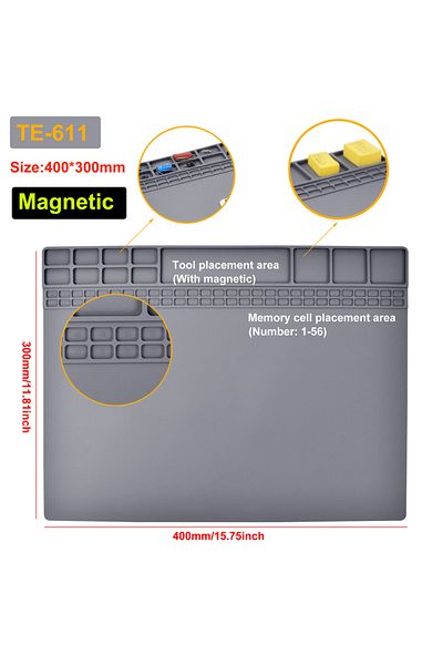 Choice TE-611 Silicone Pad NEWACALOXSilicone Repair Mat Magnetic Soldering Mat Heat Insulation Electronics