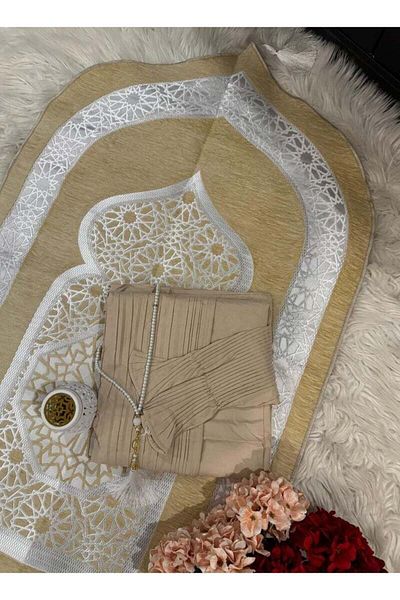 Gerenic Women's prayer rug set with sheet, rosary, and incense burner