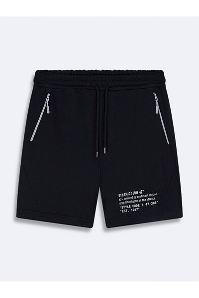 Ltb Μίνι σορτς με στάμπα Sıgn Regular Navy Blue