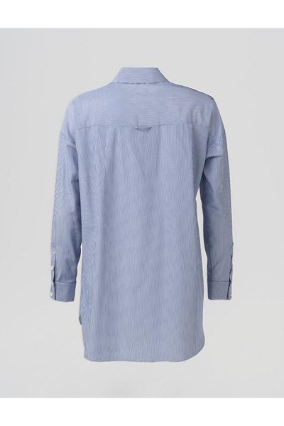 Kayra Single Pocket Basic Tunic Blue
