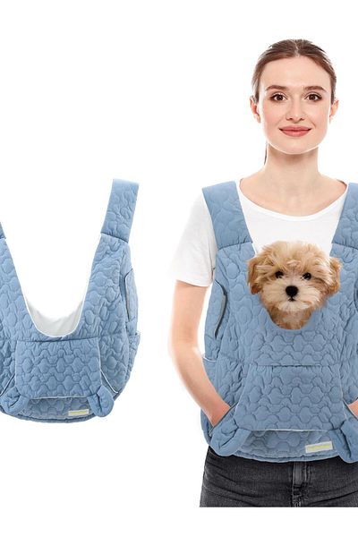 Choice M Blue Pet Carrier Bag Extra Large Capacity Chest Backpack Dog And Cat Outdoor Bag Waterproof And Wi