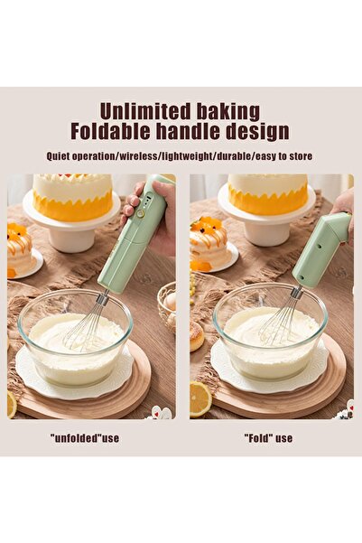 Sunhome Electric Milk Frother Handheld, 3 Speeds Foldable Coffee Whisk Foam Maker, Whisk Drink Mixer