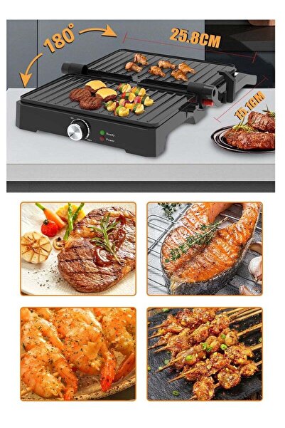SOKANY Family Health Grill, Panini Grill, Steak Machine, 1500 Watts, Temperature Control, SK-08026 Black