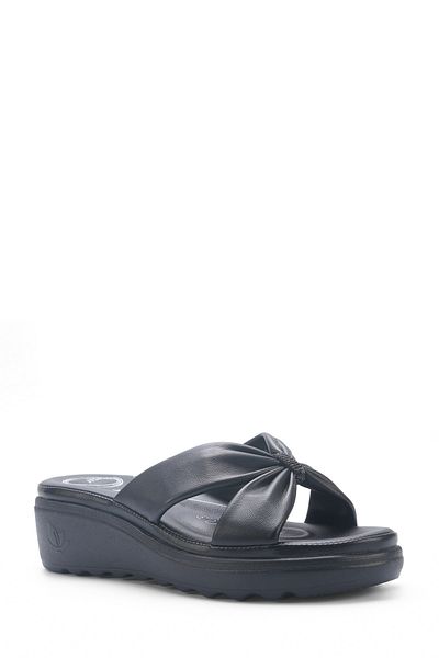 Polaris 5 Nokta 105488.Z5Fx Black Women's Wedge Heel Slippers