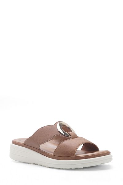 Polaris 5 Nokta 105485.Z5Fx Tan Women's Wedge Heel Slippers