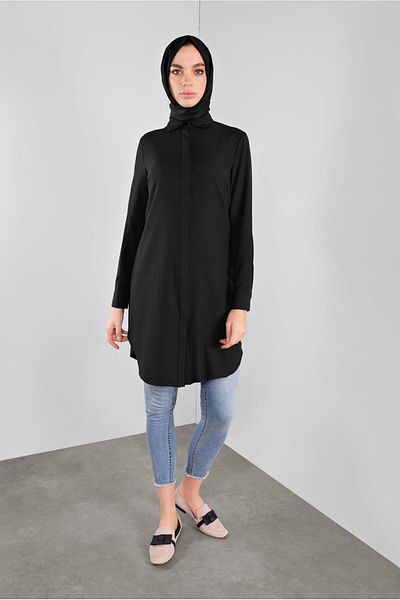 Alvina 41228 Model Hidden Button Tunic