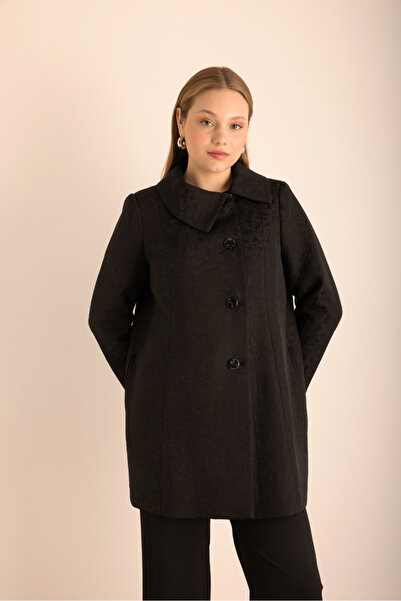 Aker Asimetrik Yaka Kapamalı Kap