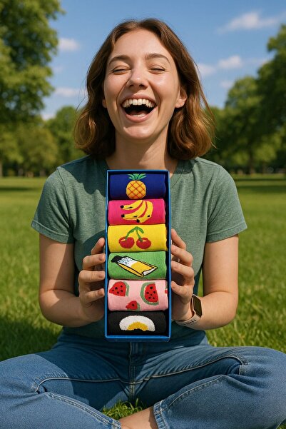 Socks Stations Чорапи с дължина до китката, с мотиви, кутия от 6 броя