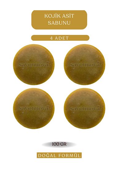 Kozmetigo Natural Kojic Acid Soap 4x100 GR Solid Soap for Skin Care and Personal Care