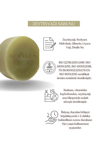 Kozmetigo Olive Oil Soap Natural and Additive-Free Soap 100 Gr