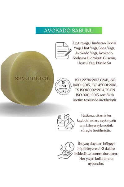 Kozmetigo Natural Avocado Soap, Effective Care Soap for Skin 100GR