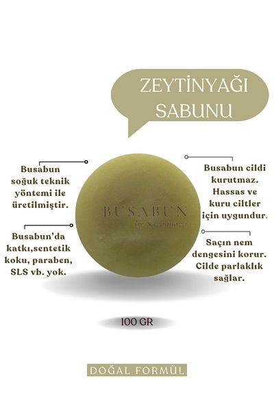 Kozmetigo Olive Oil Soap Natural and Additive-Free Soap 100 Gr