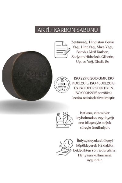 Kozmetigo Activated Carbon Soap Pore Cleanser Skin PH Balancing 100 GR