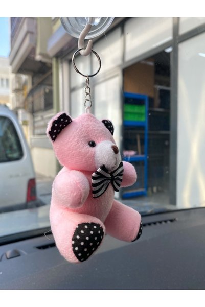 hediye arıları Cute Pink Teddy Bear Keychain | Teddy Bear Keychain 10 cm | Super Cute Bow Tie Keychain
