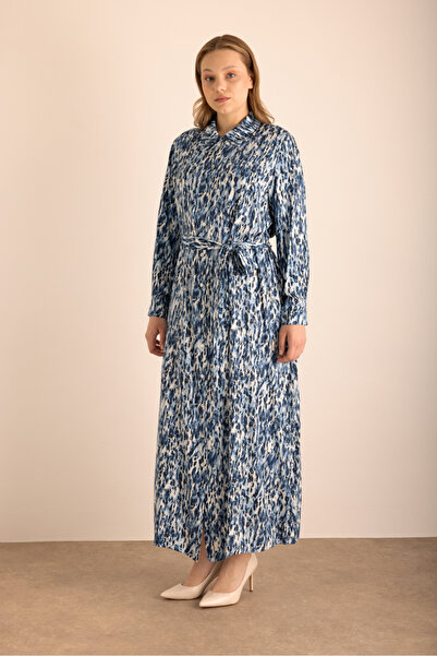 Aker Leopar Desenli Viscon Gömlek Elbise