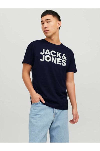 Jack & Jones Tricou pentru bărbați cu logo Jjecorp S bleumarin 12151955