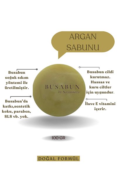 Kozmetigo Argan Soap Natural and Additive-Free Soap 100 Gr