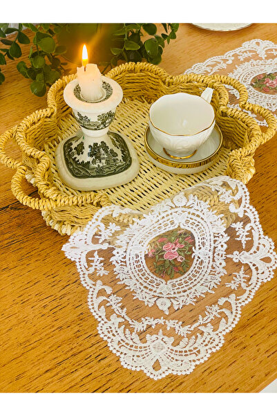 HOME OF BLOSSOM 2 adet Vintage dantel sunumluk