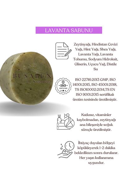 Kozmetigo Lavender Soap Natural and Additive-Free Soap 100 GR