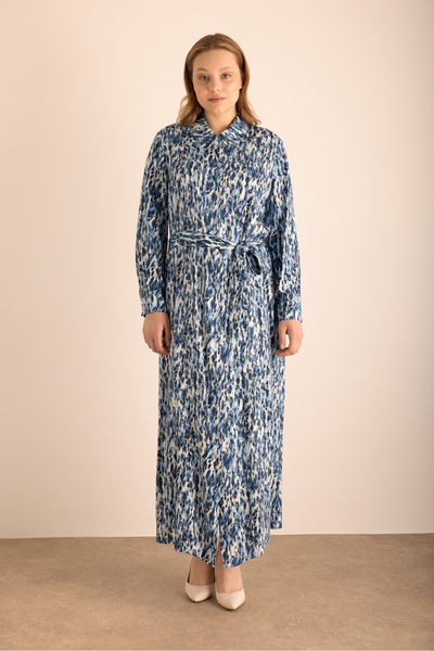 Aker Leopar Desenli Viscon Gömlek Elbise