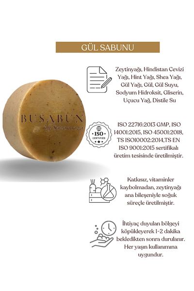 Kozmetigo Rose Soap Natural and Additive-Free Soap 100 GR