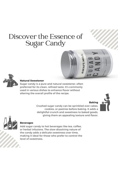 AWAFI MILL Sugar Candy | Crystal Rock Sugar - Bottle of 100 gram / 3.5 Oz
