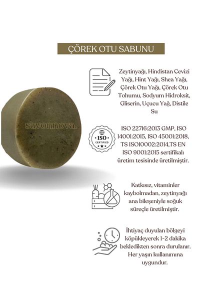 Kozmetigo Natural Black Cumin Soap, Handmade, Personal Care Soap for Skin 100GR