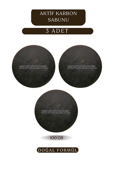 Kozmetigo Natural Activated Carbon Soap, Soap Without Additives for Marks, Birthmarks, Sunspots 3X100Gr