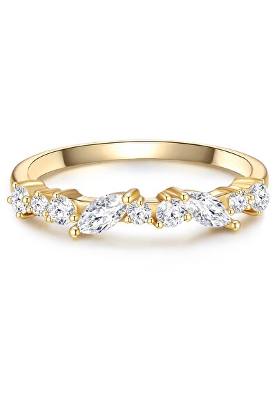 Glanzstücke München Silberring Ring Sterling Silber gelbgold Zirkonia weiß