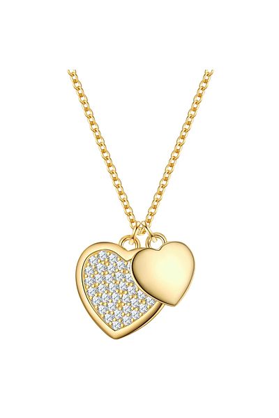 Rafaela Donata Silberhalskette Kette Mit Anhänger Sterling Silber Gelbgold Zirkonia Weiß