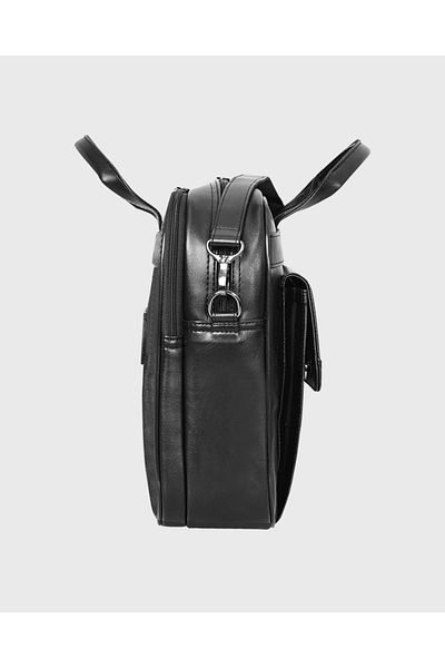 Alone Vegan Leather Briefcase with Laptop Compartment 16" & 17" 1017 Unisex Black